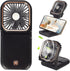 Portable Mini Fan - 5 in 1 with Power Bank, Phone Holder, Handheld & Desk Fan, USB Rechargeable, Black