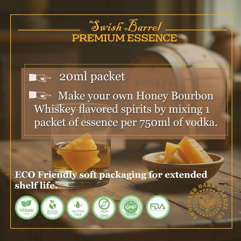 Pack), (0.65oz,20ml) Honey Bourbon Whiskey Flavoring Essence (Single Liquor Flavor Refill for Barrel Aging, Cocktails