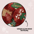 Set 4 (4") Folkulture Coasters of | Holiday Magic Beaded Handmade Round Drink Coasters for Coffee Table & Bar | Boho
