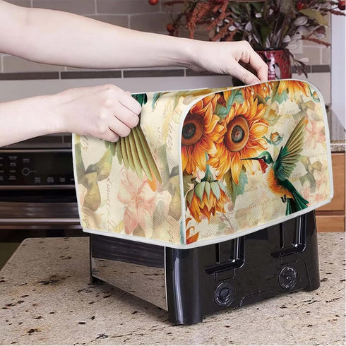 Sunflower Hummingbird 2 Slice Toaster Cover, Microwave Toaster Oven Cover with Top Hook