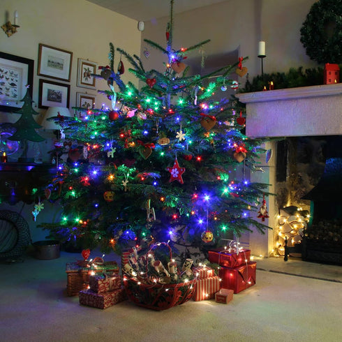 66FT 200 8 Dazzle Bright Christmas String Lights, LED Connectable Green Wire Modes String Lights, Waterproof Christmas
