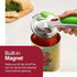 Zyliss Lock N' Lift Can Opener, Manual with Built-In Magnet, Safety Can Opener with Stainless Steel Wheel, Green, 7.5"