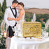 OurWarm Glittery Gold Wedding Card Box with Lock, Wood Gift Box for Reception, Party Decorations