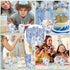 Whaline 200Pcs Blue Floral Cupcake Liners, Chinoiserie Muffin Baking Wrappers for Bridal, Baby Shower, Wedding,