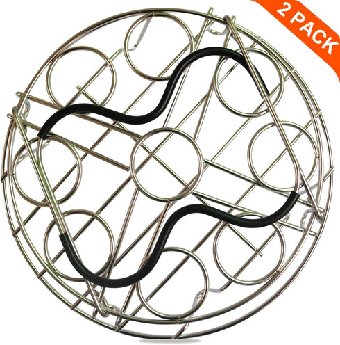 Steamer Cooling Rack Trivet Accessory Set - 9-holes Egg Steamer Cooking Rack with Heat Resistant Silicon Handles