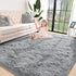 Jelymark Super Soft Shaggy Rug for Bedroom, 4x5.9 Feet Fluffy Carpet for Living Room, Grey Indoor Rug
