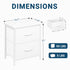 2 15.7" 11.8" 21" LOFTEY White Nightstand, Bedside Table with Fabric Drawers, Small Kids Night Stand for Bedroom, Bed