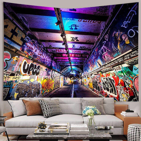 MEETSIOY Graffiti Wall Tapestry, 80x60 Inches Street Creative Art Hanging Decor GTLHMT1026