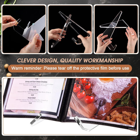 Acrylic Cookbook Stand: Clear Recipe Book Holder, Multifunctional Display Stand for Kitchen Counter, 6.5 x 8.5 Inches