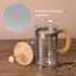 Sivaphe 34 OZ Bamboo French Press | Stainless Steel High Borosilicate Glass 1000ML Espresso/Tea Maker Coffee Serving