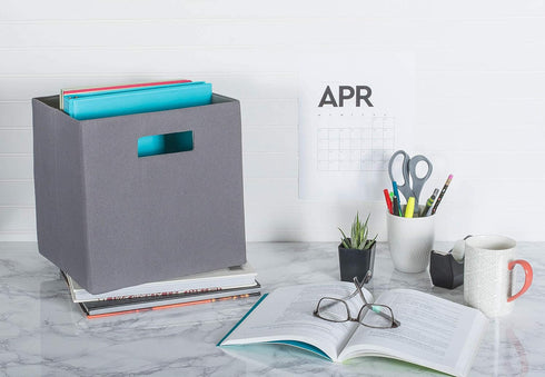 Large Gray Collapsible Storage Cube - DII Poly-Cube Collection
