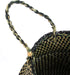 Woven Seagrass Belly Basket for Storage, Plant Pot Basket, Laundry, Picnic, and Grocery Basket (Medium, black strips)