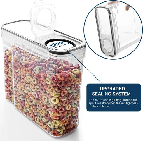 Set, ((4L /135.2oz) Set 6, Cereal Container MCIRCO Airtight Food Storage Containers of Cereal Dispensers with Measuring