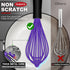 Walfos Whisk,8.5+9+11in Silicone whisk, BPA free Whisks for Cooking Non Scratch. Heat Resistant(450°F) Wisk. Perfect for Blending, Mixing, Beating etc.Dishwasher Safe.Set of 3(Red+Purple+Green)