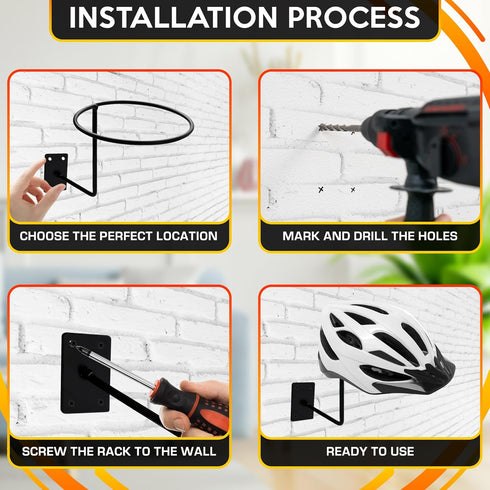 BURIUS 9 Pcs Helmet Holder Wall Mount - Sturdy Metal Cowboy Hat Holder for Convenient Storage