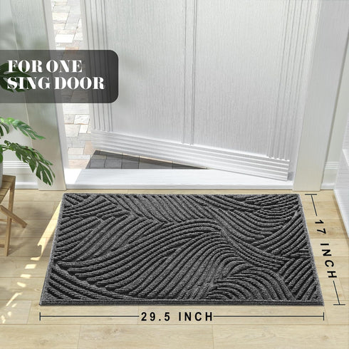 Yimobra Front Door Mat Outdoor Entrance, Ultra Water Absorbent, Heavy Duty Non-Slip Rubber Backing, 29.5x17 Inch