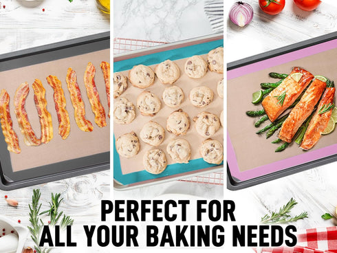 Zulay Kitchen Silicone Baking Mat Sheet - 16.5"x11.6" 2-Pack Reusable Nonstick Baking Supplies