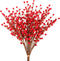 Whaline Christmas Red Berry Twig Stem, 12 Pack Artificial Burgundy Berry Picks
