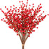 Whaline Christmas Red Berry Twig Stem, 12 Pack Artificial Burgundy Berry Picks