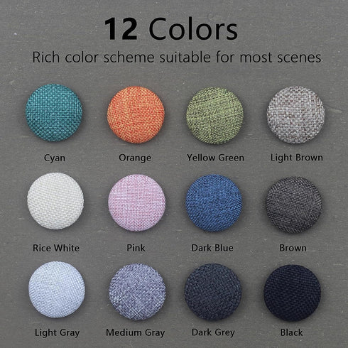 12 Colors Fabric Covered Button Twist Pins for Sofa, Upholstery, Armchair Caddies, Bed Skirts, Slipcovers (Rice White,