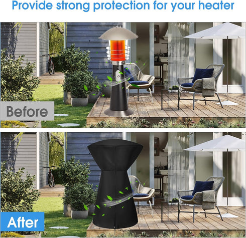 COH-500 17"D25"H, Patio Heater Cover for Cuisinart Portable Tabletop Heater, Waterproof Outdoor Table Heater Cover