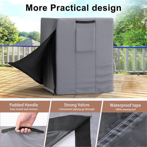 Mrrihand Central Air Conditioner Cover, Waterproof Heavy Duty AC Unit Cover for Outdoor Winter (24"X24"X30")