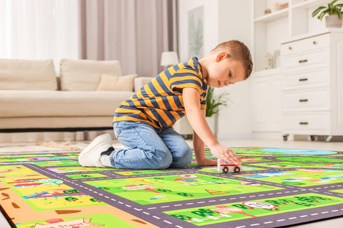 Sorbus Car Mat - City Road Washable Rug for Kids, Car Carpet, Floor Play Mats, Easy to Clean Washable Rugs for Safe