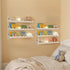Set 6, 16 Inch Nursery Book Shelves of White Metal Floating Shelves for Wall, Scalloped Book Shelf for Kids Room