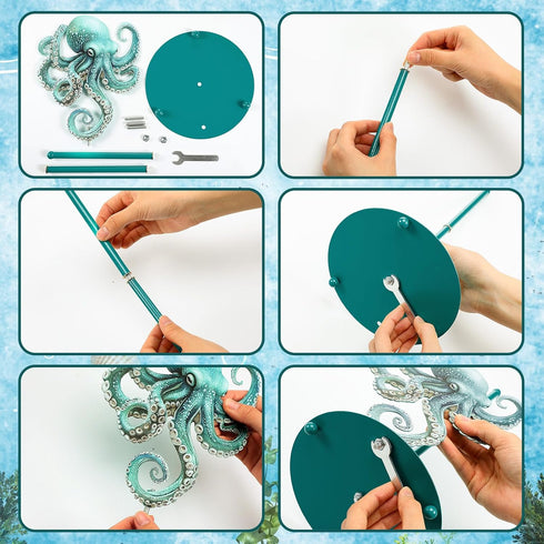 Shimeyao Octopus Metal Paper Towel Holder Beach Coastal Octopus Kitchen Decor Accessories Large Metal Towel Holder