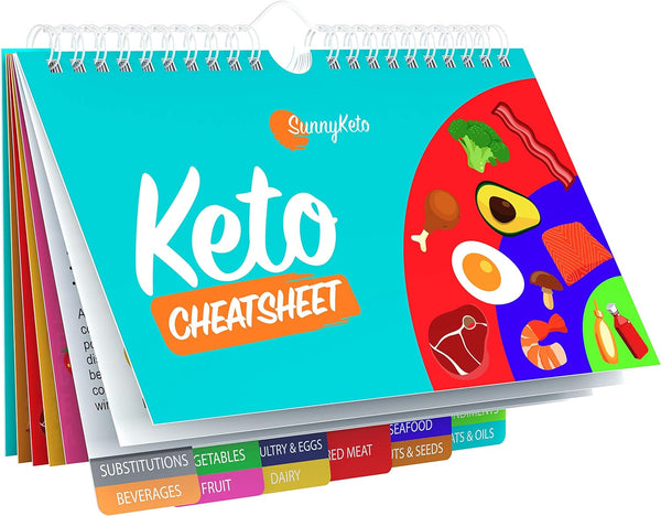 Keto Diet Cheat Sheet Quick Guide, Fridge Magnet Reference Charts for Ketogenic Diet Foods, 14 Page Guide