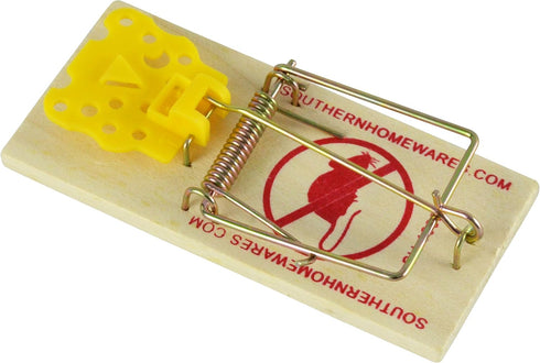 Wooden Snap Mouse Trap Spring Action with Expanded Cheese Shaped Trigger 20 Pack by Southern Homewares