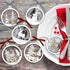 6pcs Christmas Farmhouse Rustic Ornaments Set, 3D Glitter Reindeer Wood Tree Decorations for Christmas