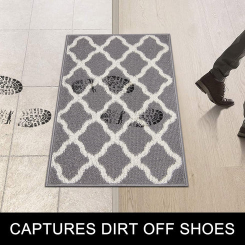 SHACOS Indoor Door Mat 18"x29", Non Slip Rubber Backing Indoor Entrance Rug Washable Absorb Dirt Floor Mats