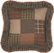 VHC Brands Primitive Bedding Cinnamon Plaid Cotton Patchwork Square Pillow Insert, Dark Olive Green