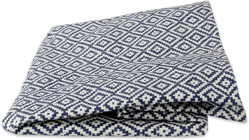 DII Woven Paper Storage Bin, Geo Diamond, Nautical Blue, Large Round