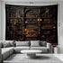 90x70in Medieval Bookshelf Tapestry Vintage Bookcase Library Backdrop Old Books Dark Academia Large Tapestries Wall