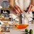 900ml CNGLASS Glass Teapot with Removable Infuser,Clear Tea Kettle Stovetop Safe,Blooming and Loose Leaf Tea Maker