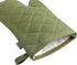 Oven Mitts and Pot Holders Set, 4 pcs, High Heat Resistant 500 Degree Cotton Glove (12 Inch, Green)