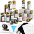 AOZITA 14 Pcs Spice Jars with Bamboo Lids - 4oz Square Spice Bottles and Spice Labels - Shaker Lids and Airtight Caps - Silicone Collapsible Funnel Included