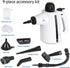 Handheld Steam Cleaner, 9-Piece Accessory Set, White, for Cleaning Couch, Carpet, and Upholstery