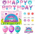 KMZFPYJ Dollhouse Birthday Party Supplies, Kids Birthday Cartoon Cat Party Decorations, Include Banner, Balloons