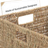 JS HOME Set of 3 Seagrass Wicker Baskets, Large and Small Organizing Baskets with Built-in Handles, Shelf Organizer