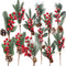 DR.DUDU 12 Pack Artificial Berry Twigs for Christmas Tree Decoration, DIY Christmas