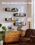 VMROF Set 4, 17 Inches, 4) Wall Bookshelf, of U Shaped Floating Bookshelf, Hanging Bookshelves for Wall, Wall Mounted