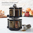 12 Countertop 5 Kamenstein Jar Madison Revolving Spice Rack with Spices Included, FREE Spice Refills for years, Black
