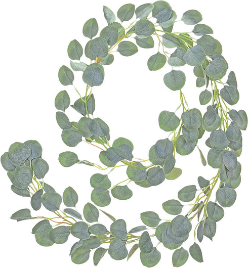 DearHouse Artificial Eucalyptus Garland Faux Silk Leaves Vines Handmade for Wedding Backdrop Arch Wall Decor