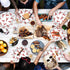 50 11 Set PCS Crawfish boil Oval Paper Plates Large Disposable Red Grid Pattern Party Decorations Barbecue Tray