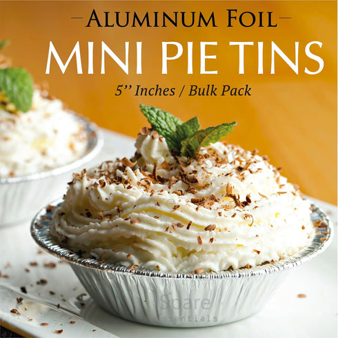 (60 Pack) 5 Inch Pie Tins, Disposable Mini Pies Tin for Baking, Foil Tins for Freezer-to-Oven Use