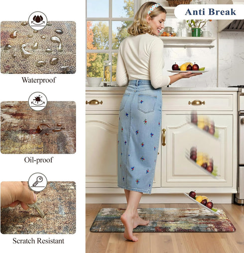 Sets 2,Non Sink,Laundry,Home,Office,Desk(17"x29"+17"x47") LEEVAN Kitchen Mats Cushioned Anti Fatigue of Slip Waterproof