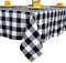 ShinyBeauty 54x54-Inch Checked Square Tablecloth, Black and White Buffalo Plaid Washable Cotton for Dining Room